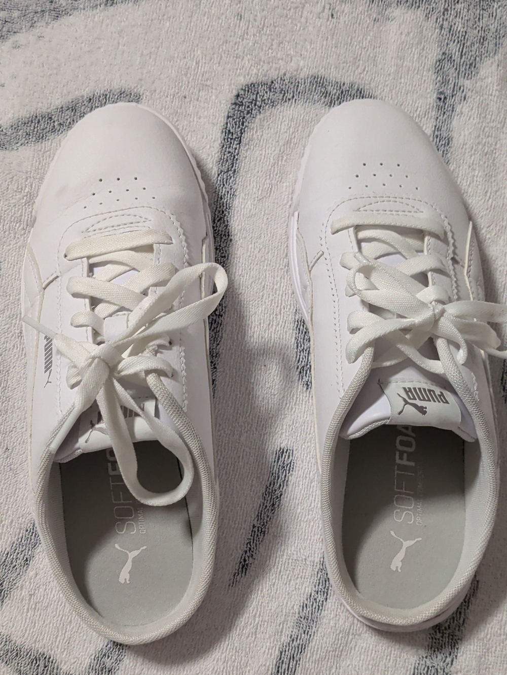 Puma All-White Low-Top Lace Sneakers